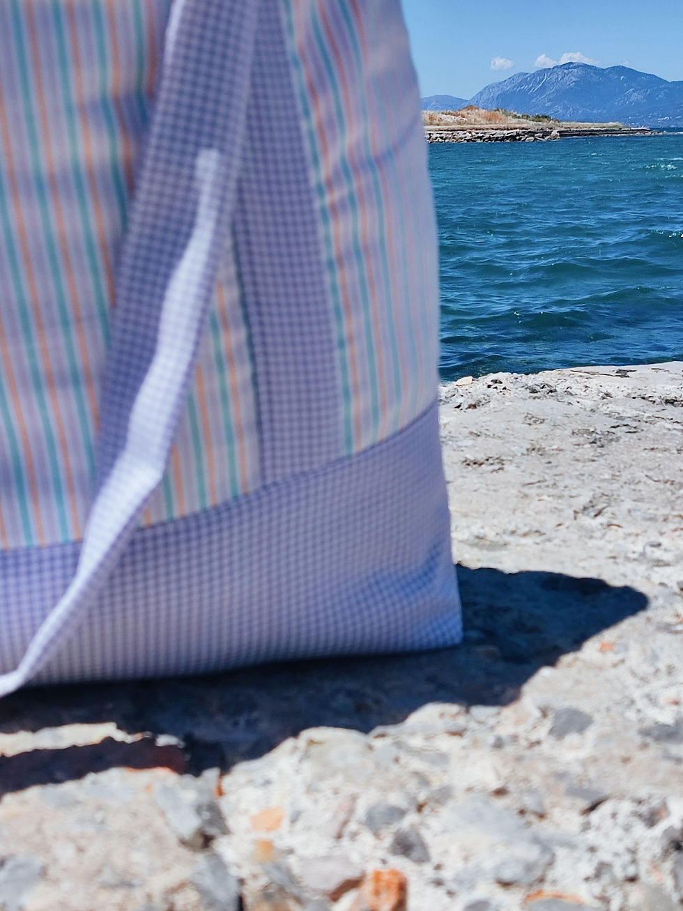 Μικρογραφία: Pastel striped  🌴 Beach bag