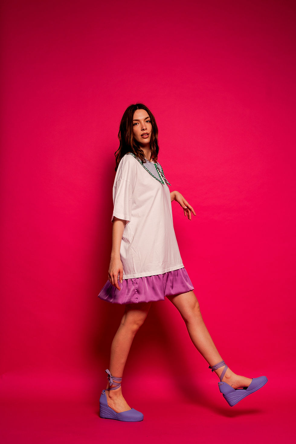 Μικρογραφία: T-shirt dress / Violet satin