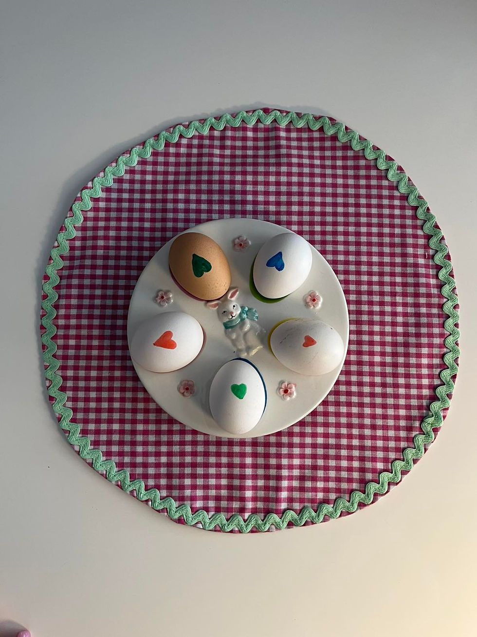 Μικρογραφία: Round placemat | intense pink checkered 