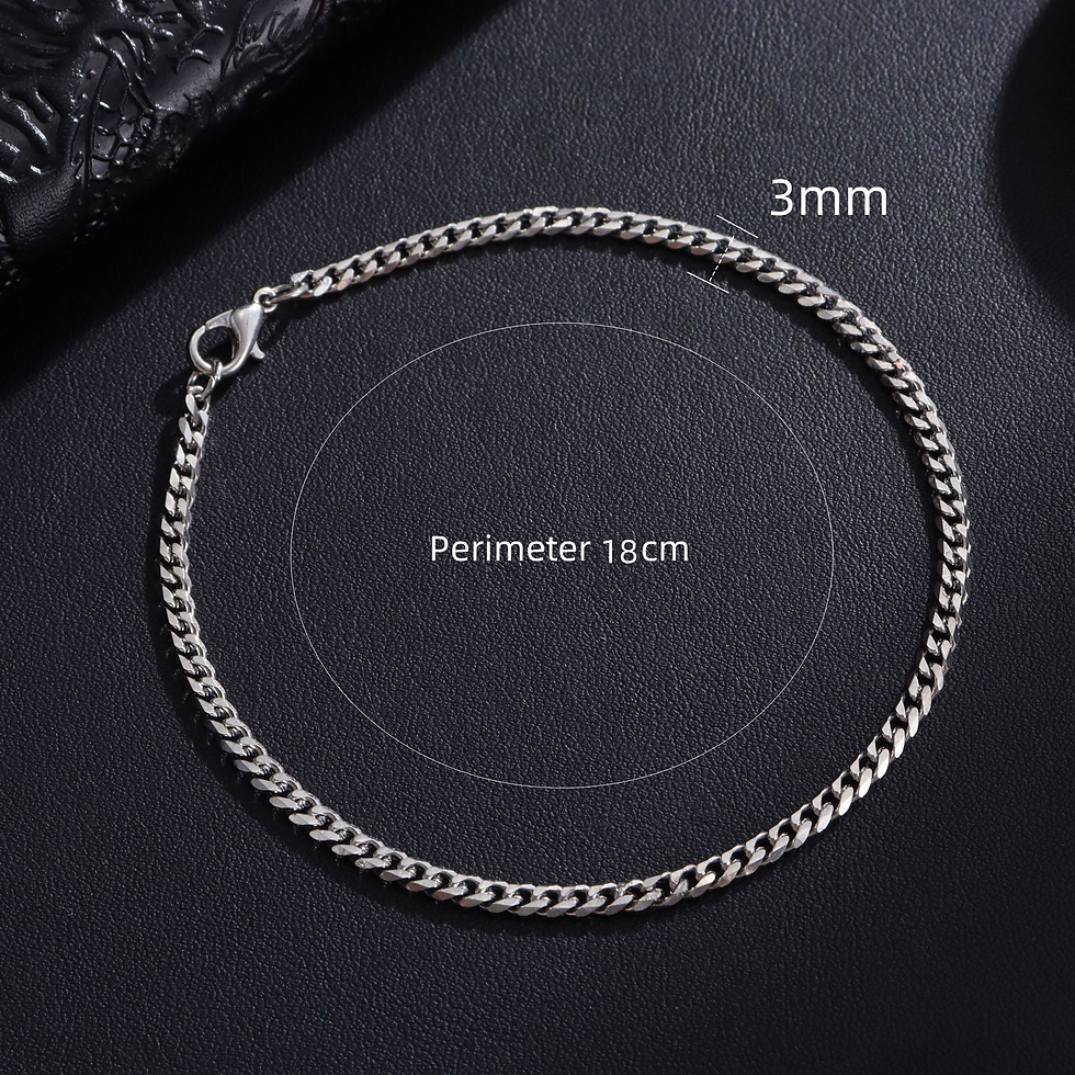 Miniature : New Trendy Cuban Chain Men Bracelet Classic Stainless Steel 3/5/7/9mm Width Chai