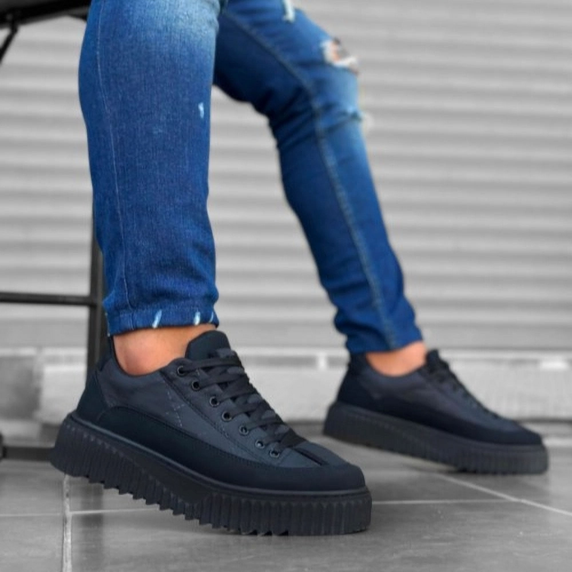 BA0801 BOA Yüksek Taban Paraşüt Kumaş Cilt Detaylı Erkek Ayakkabı