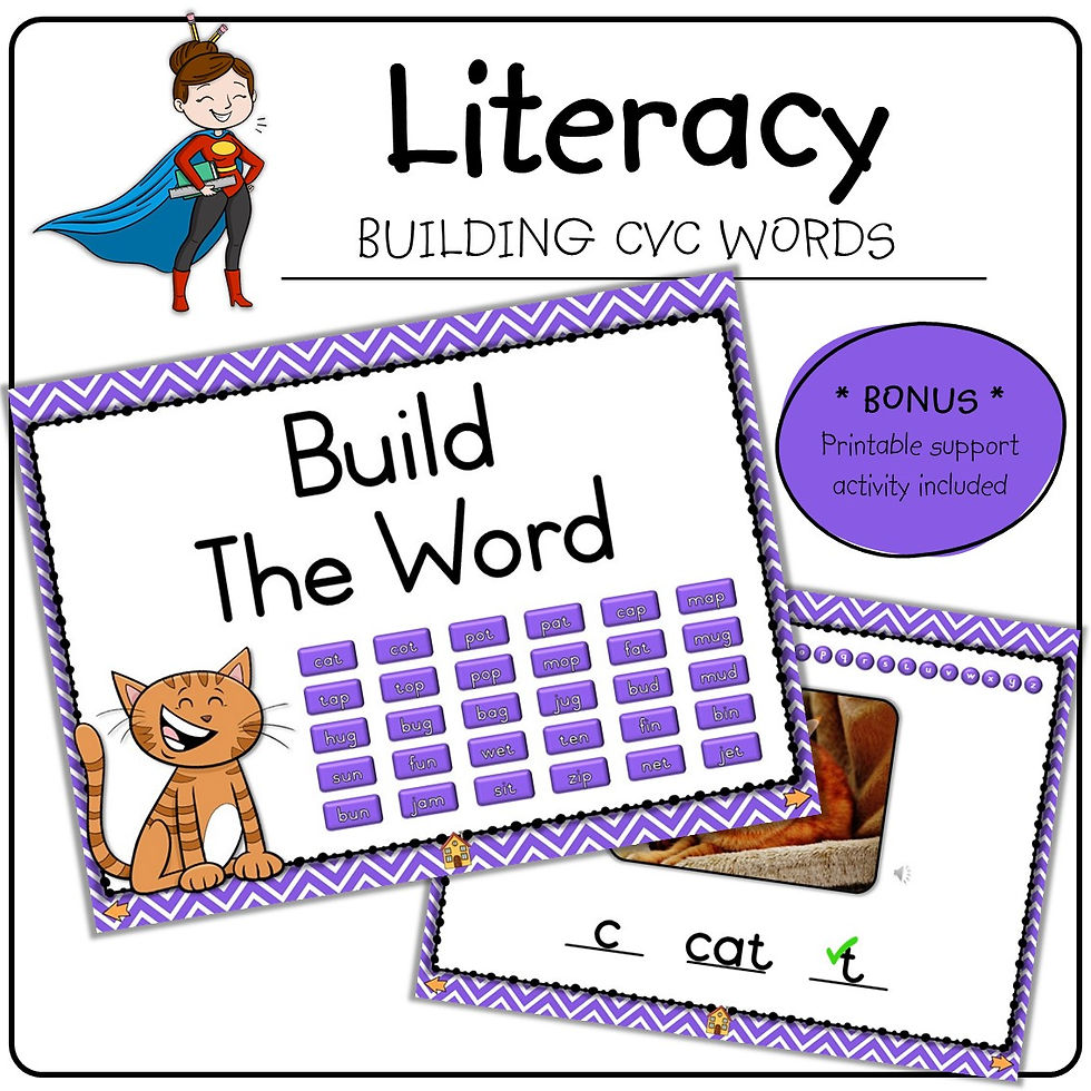 Building cvc Words - Interactive PowerPoint Lesson