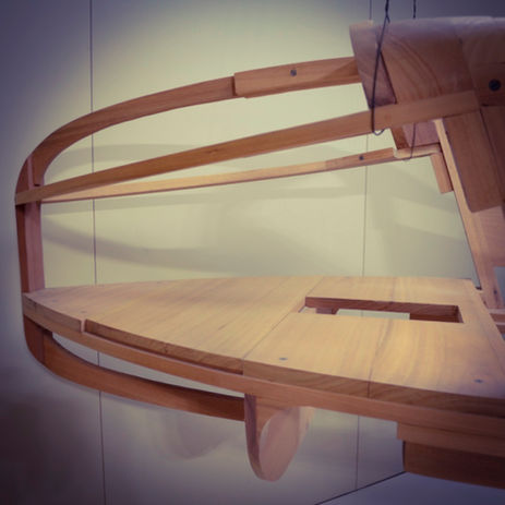  Replica frame of Austin 7 Roadster, wooden frame vintage car.
