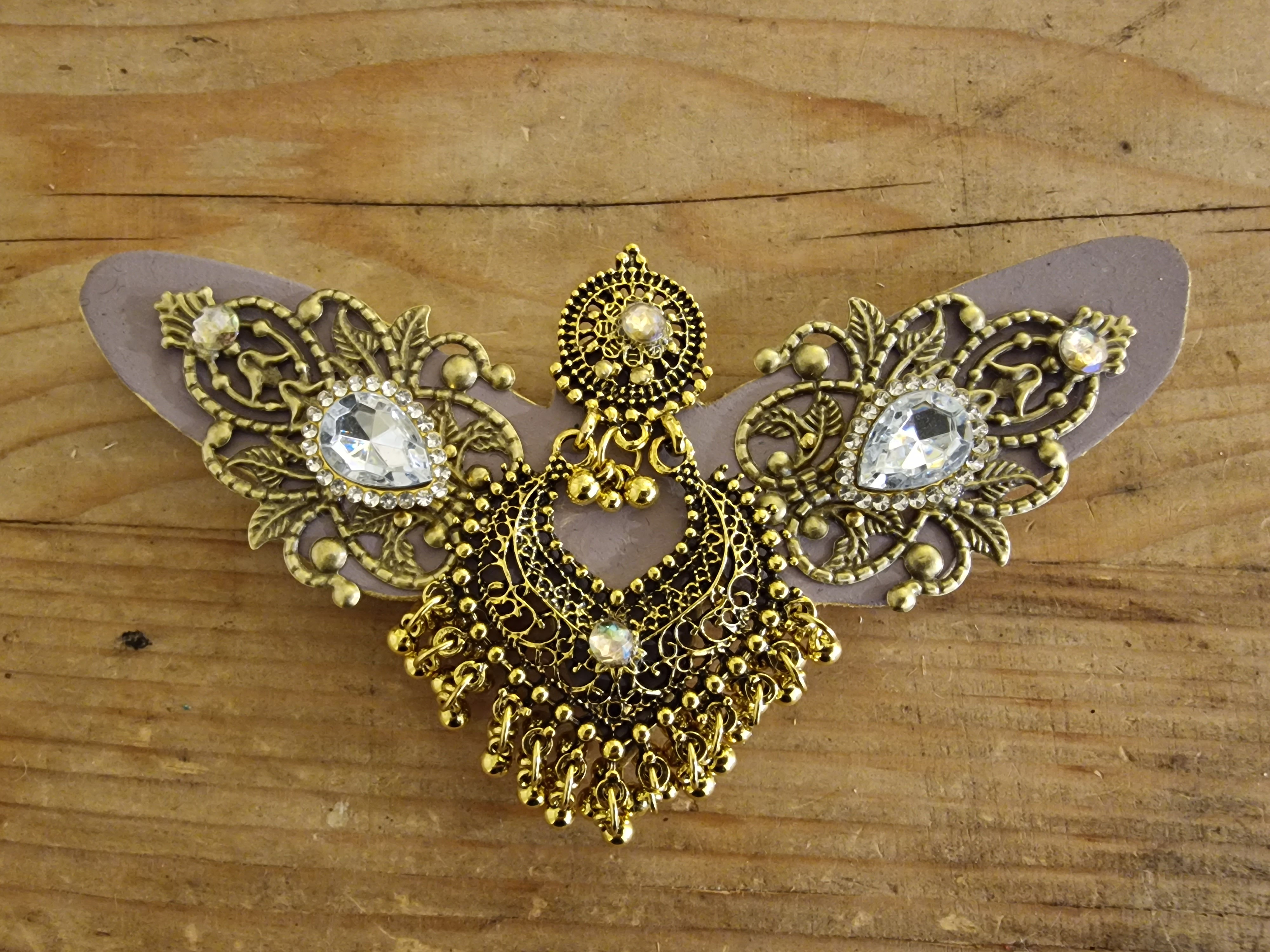 Ex-voto Libellule lilas/bronze