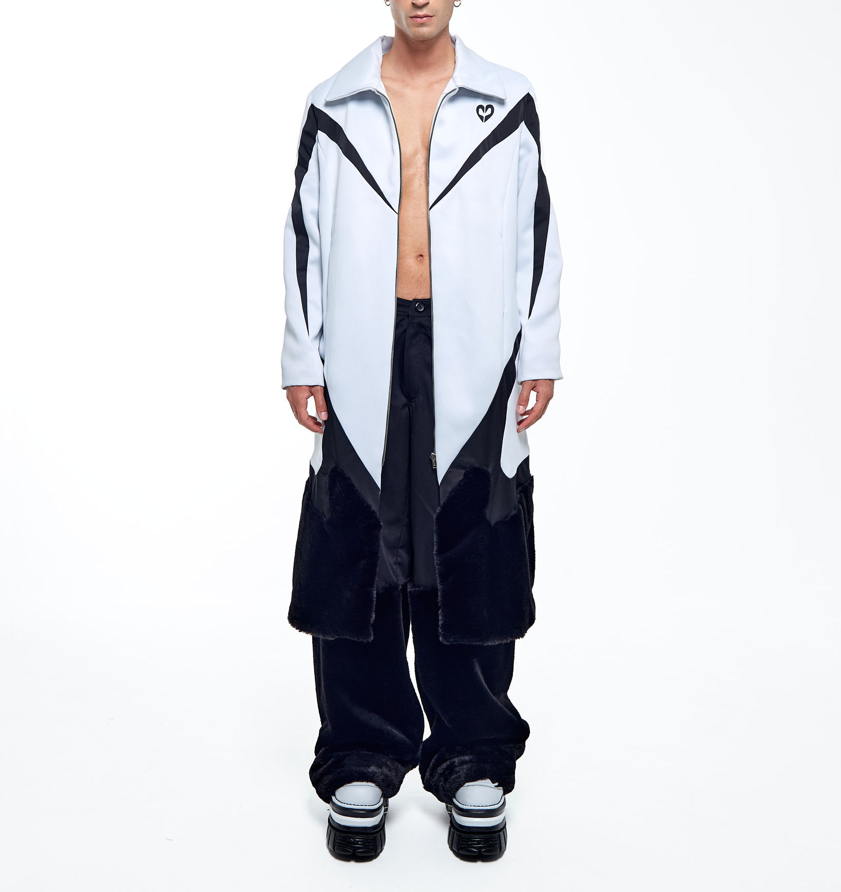 BLACK AND WHITE COAT