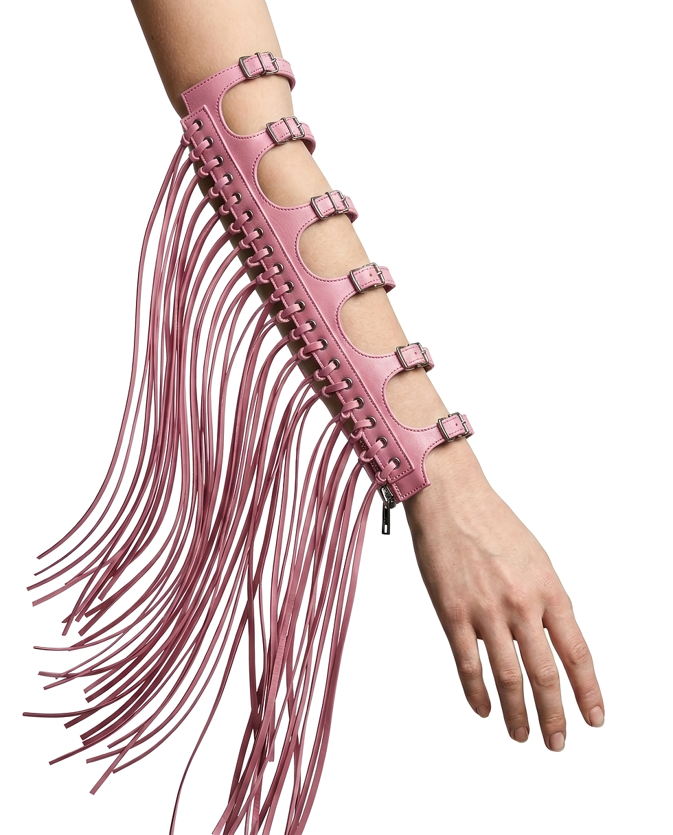 Miniatura: PINK FRINGED MITTENS