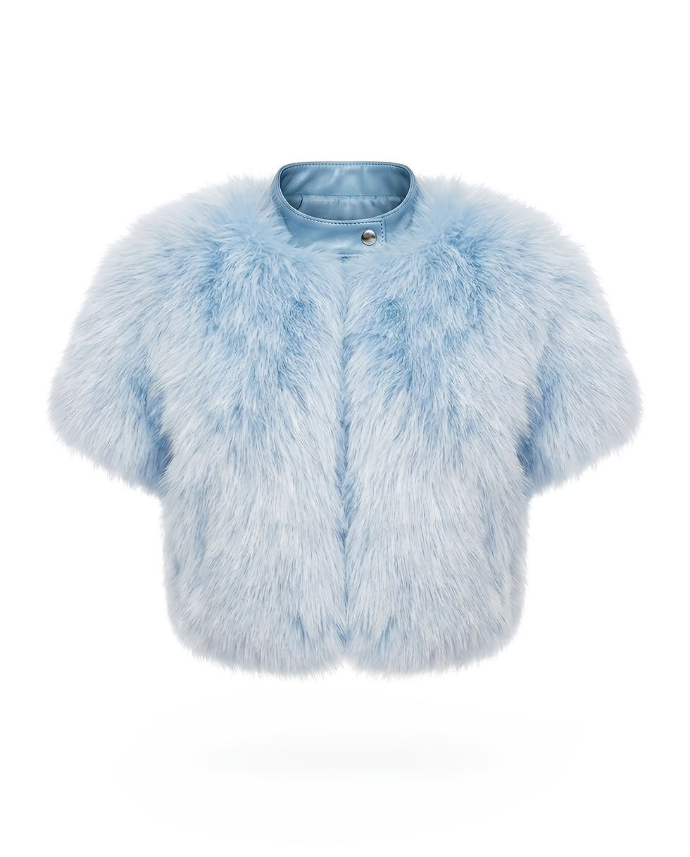 Miniatura: BLUE & WHITE FUR MINI JACKET