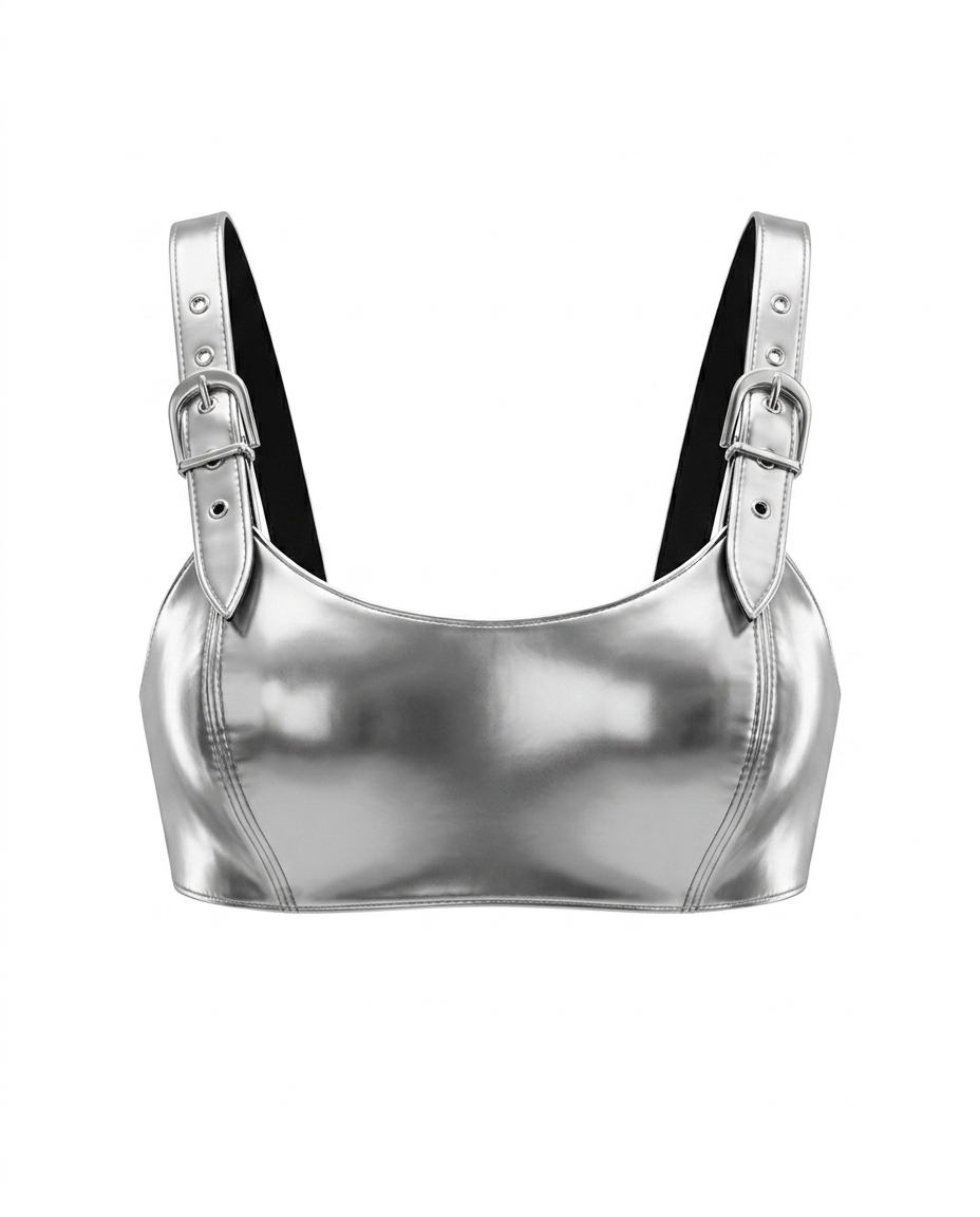 METALLIC BRA TOP