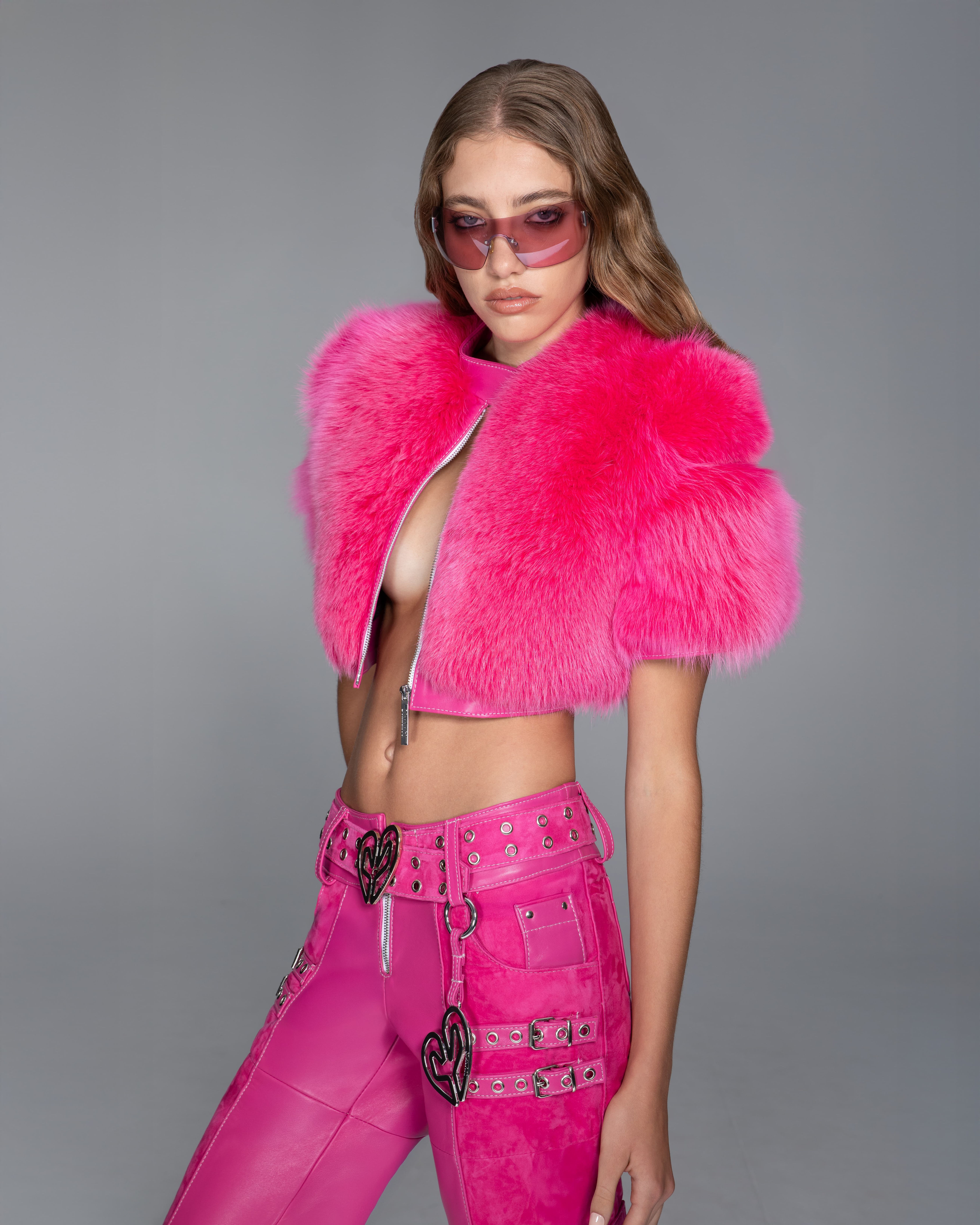 FUCHSIA FUR MINI JACKET