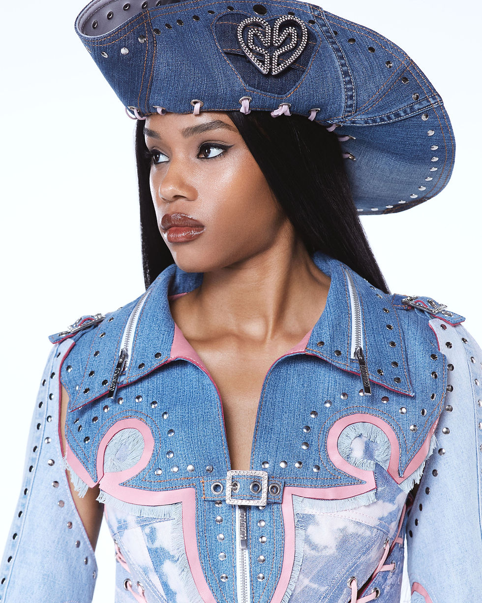 DENIM PIRATE COWBOY HAT