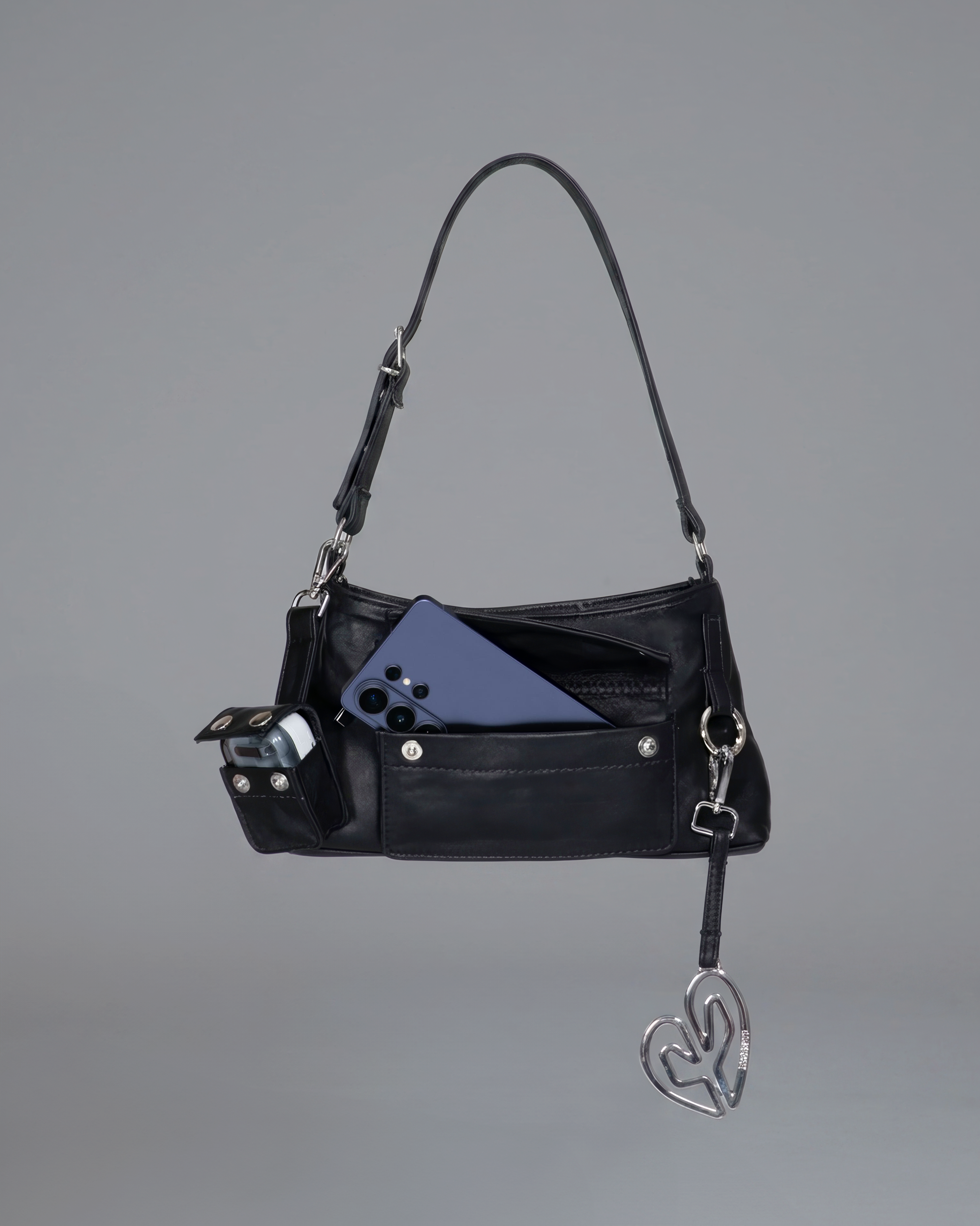 SAMSUNG BLACK LEATHER BAGUETTE BAG
