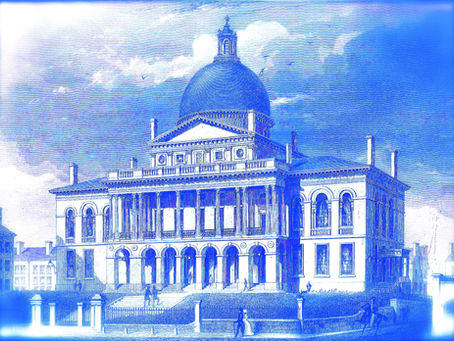 Drawing of the Massachusetts State House circa 1860