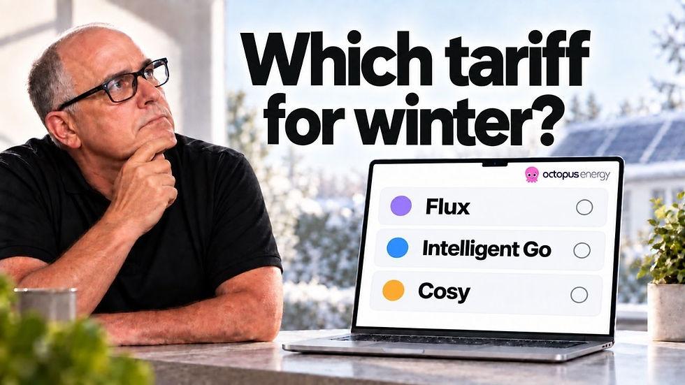 Jonathan Tracey considering Octopus Flux, Intelligent Go and Cosy tariffs for winter.