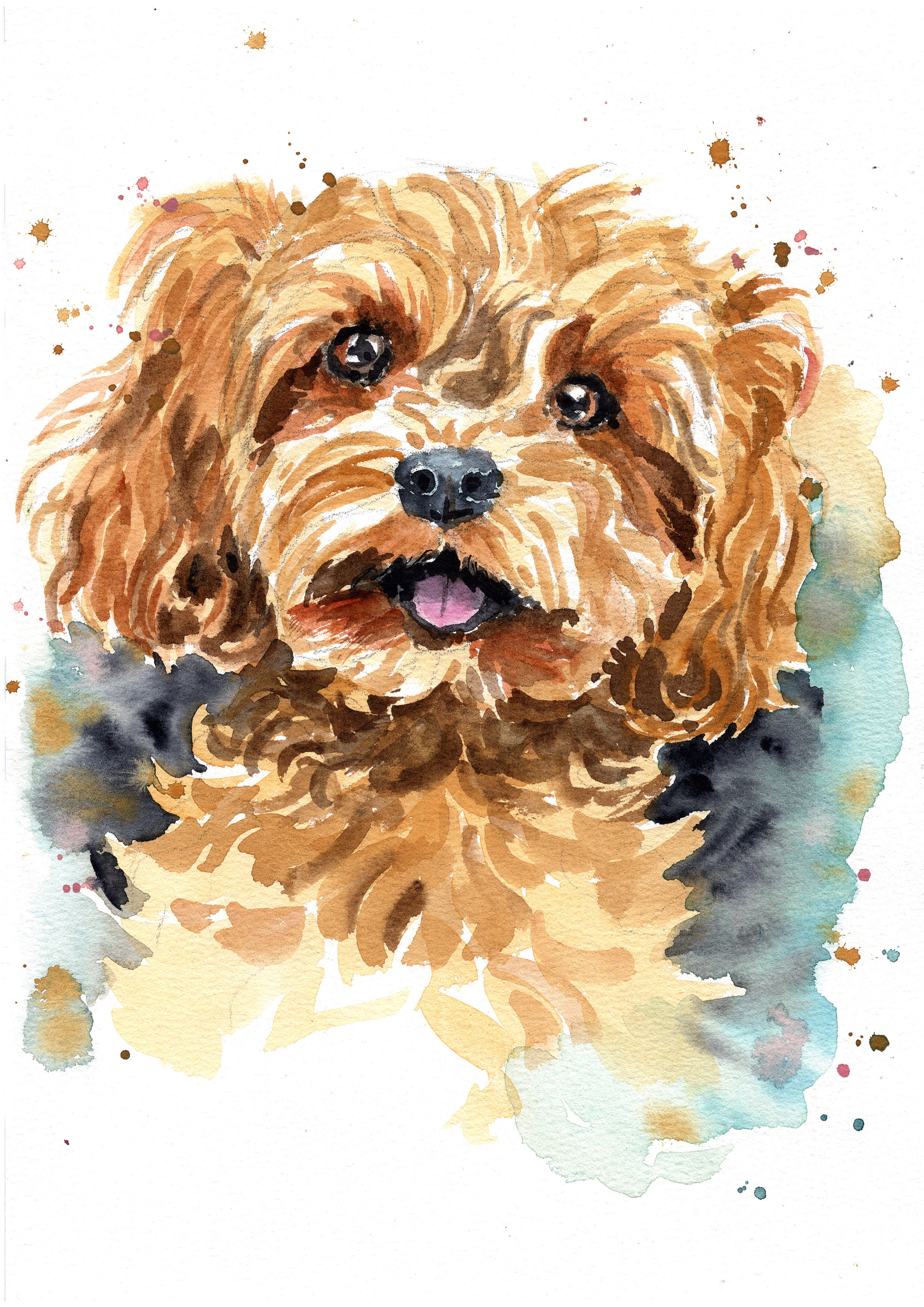 Expressive Watercolour Dog Portrait