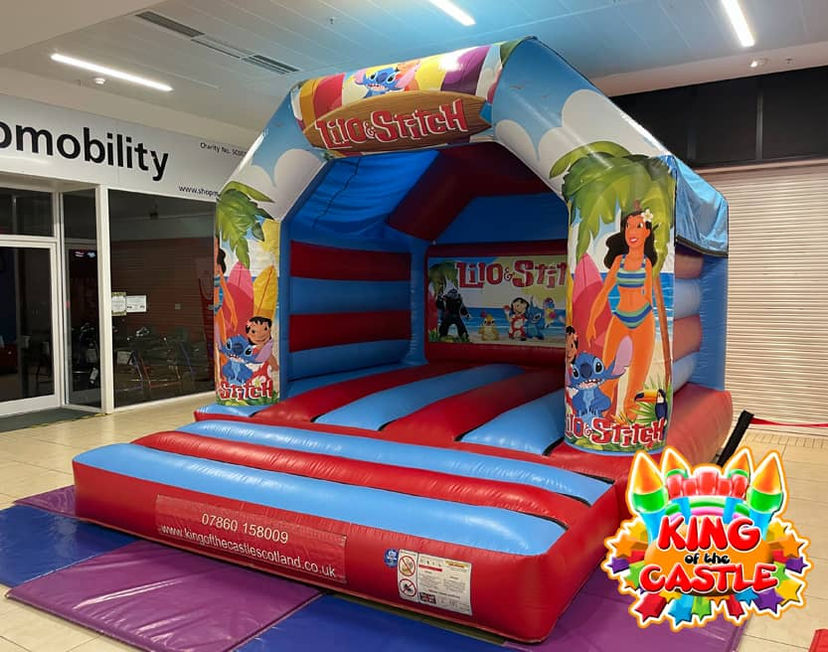 Lilo & Stitch Bouncy Castle Hire in Dunfermline, Glenrothes and Kirkcaldy plus Tullibody, Larbert and Alloa