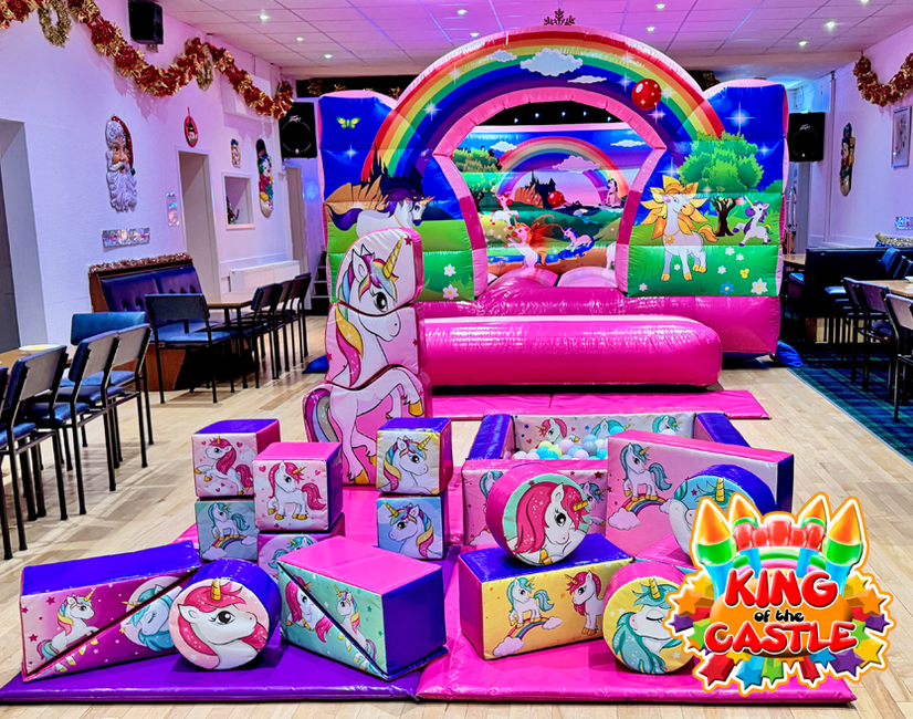 Low Height Unicorn Bouncy Castle Hire in Dunfermline, Glenrothes and Kirkcaldy plus Tullibody, Larbert and Alloa