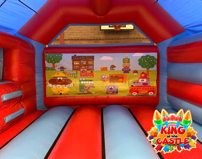 Hey Duggee Bouncy Castle with Slide Rental throughout Fife: Dunfermline, Glenrothes & Kirkcaldy, plus Kinross, Alloa, Alva and Larbert
