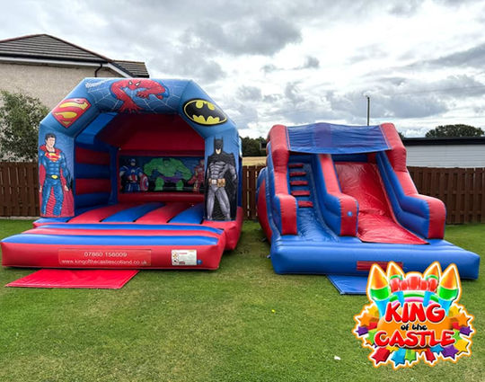 Bounce & Slide Party Package from King of the Castle Scotland. Delivery throughout Fife: Dunfermline, Kirkcaldy and Glenrothes, plus Larbert, Kinross and Alloa