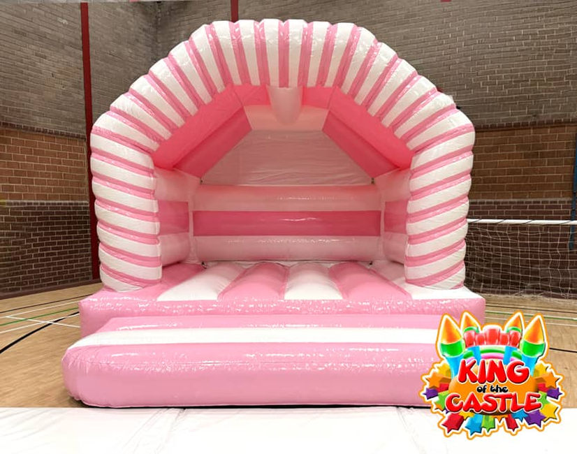 Pink & White Twist Bouncy Castle