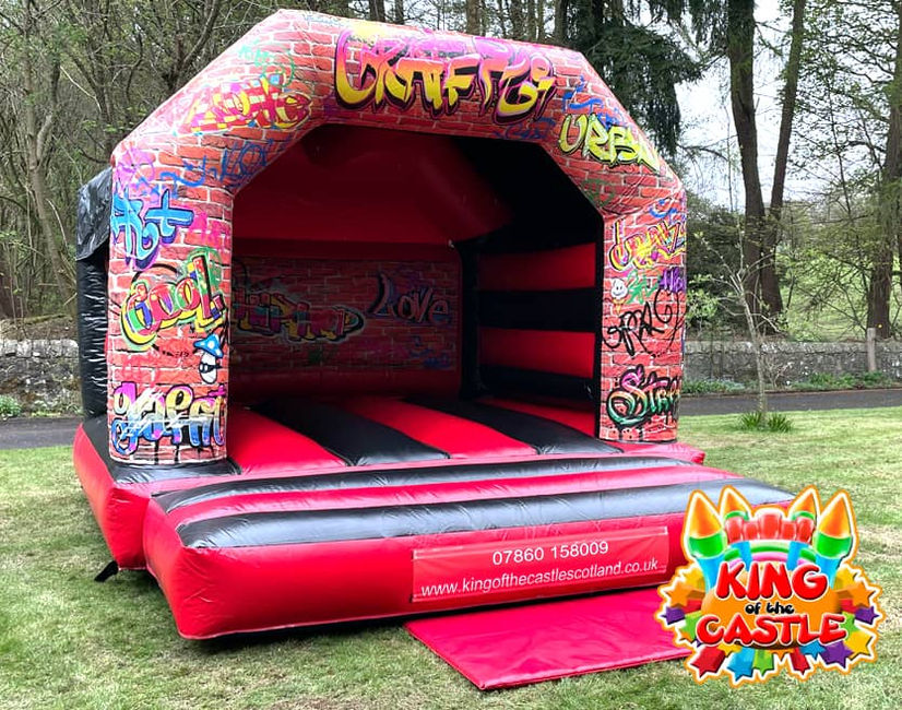 Graffiti Bouncy Castle Hire in Dunfermline, Glenrothes and Kirkcaldy plus Tullibody, Larbert and Alloa