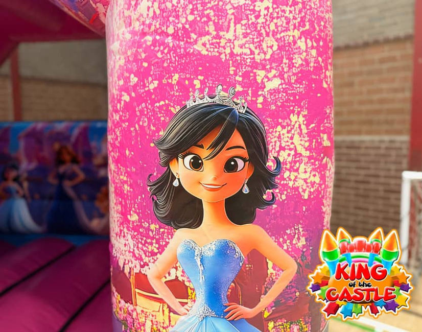 Let your hair down with the 3D Princess Tower Bouncy Castle.  This bouncy castle will be sure to delight your princess on their special day.

Available for delivery throughout Fife: Dunfermline, Kirkcaldy & Glenrothes, plus Larbert, Kinross and Alloa.