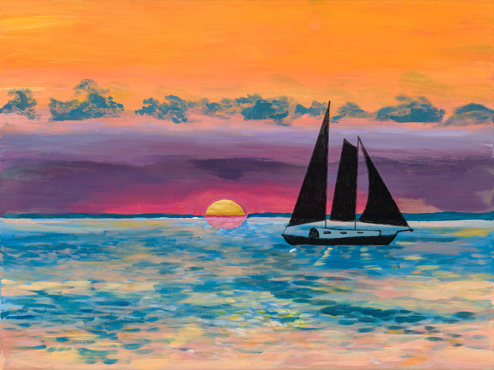 Sail into the Sun original painting
