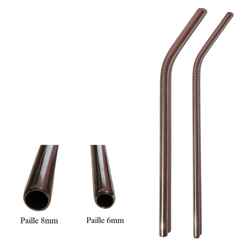 Vinaco Lot De 6 Pailles Réutilisables En Acier Inoxydable Pour Smoothie, Milkshake, Smoothie, Boisson Avec 1 Brosse De Nettoyage, 10 Mm De Large
