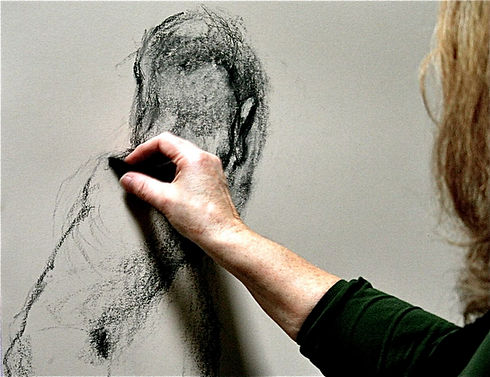 Charcoal drawing from life by Sharon Martin