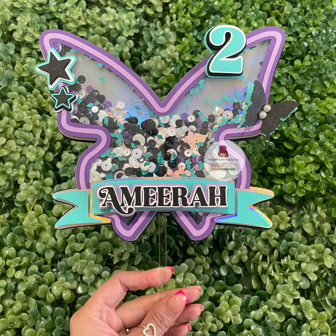 3D Butterfly Shaker Cake Topper