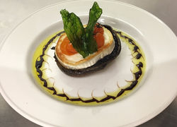 Baked field mushroom