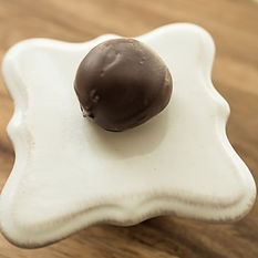 peanut butter ball with chocolate