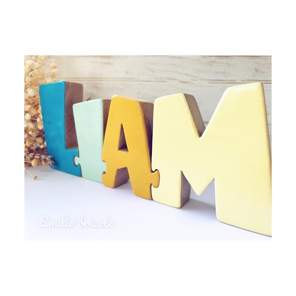 Miniature : Puzzle prénom personnalisé en bois – création artisanale