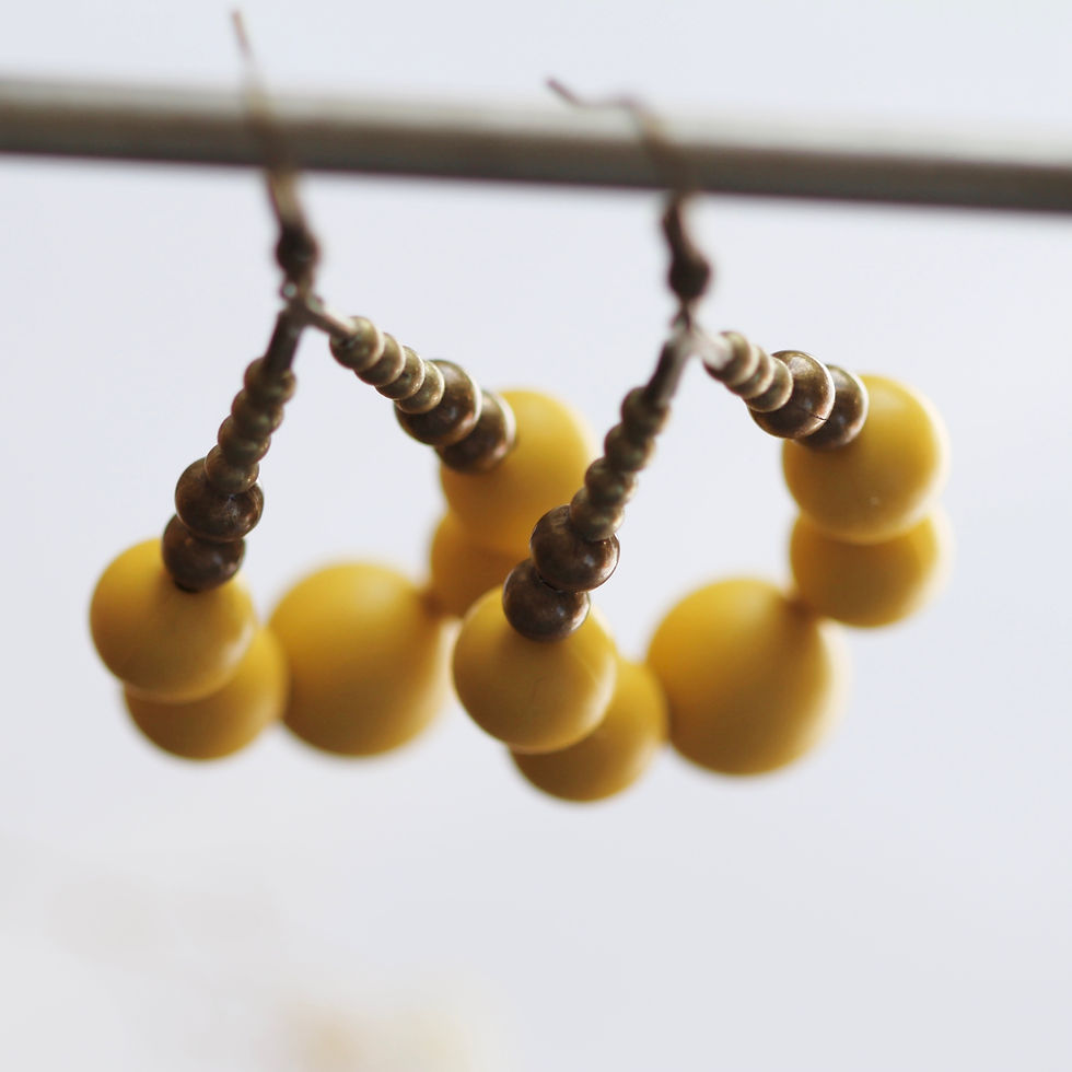 Miniature : Boucles d’oreille Goutte Moutarde