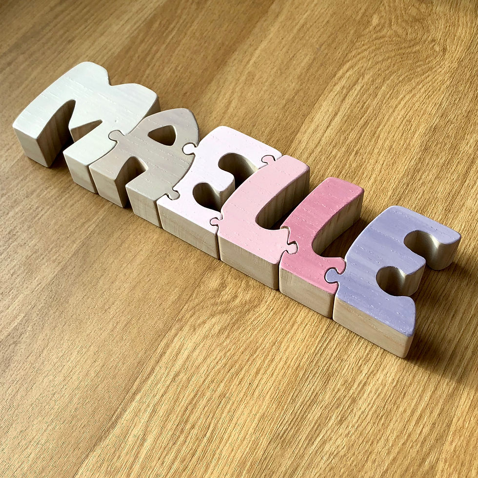 Miniature : Puzzle prénom personnalisé en bois – création artisanale