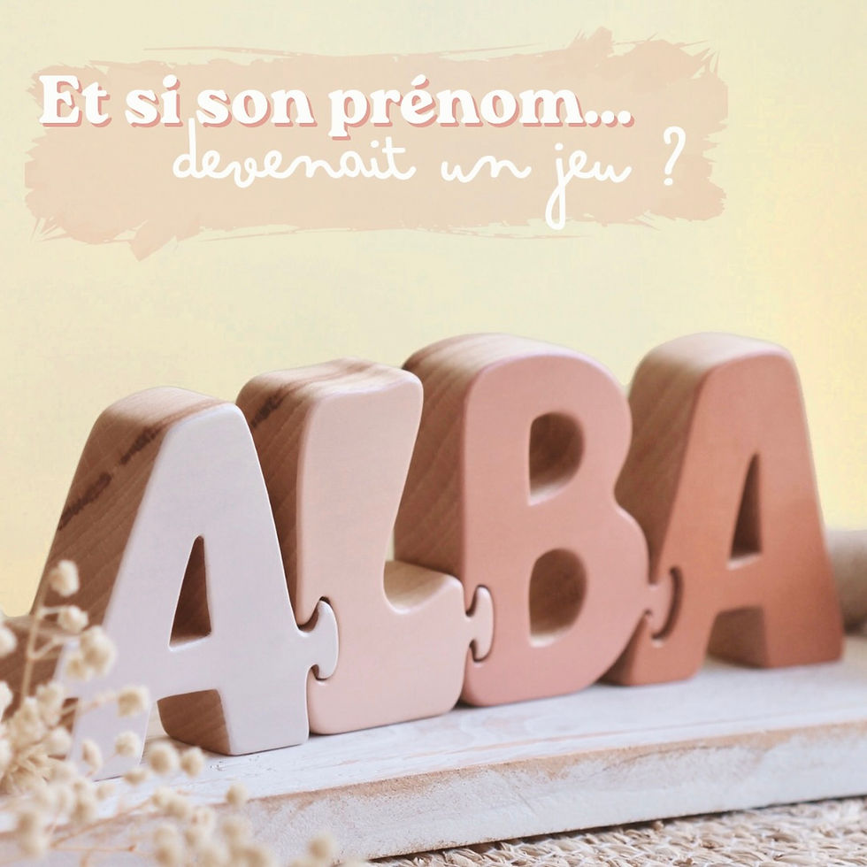 Miniature : Puzzle prénom personnalisé en bois – création artisanale