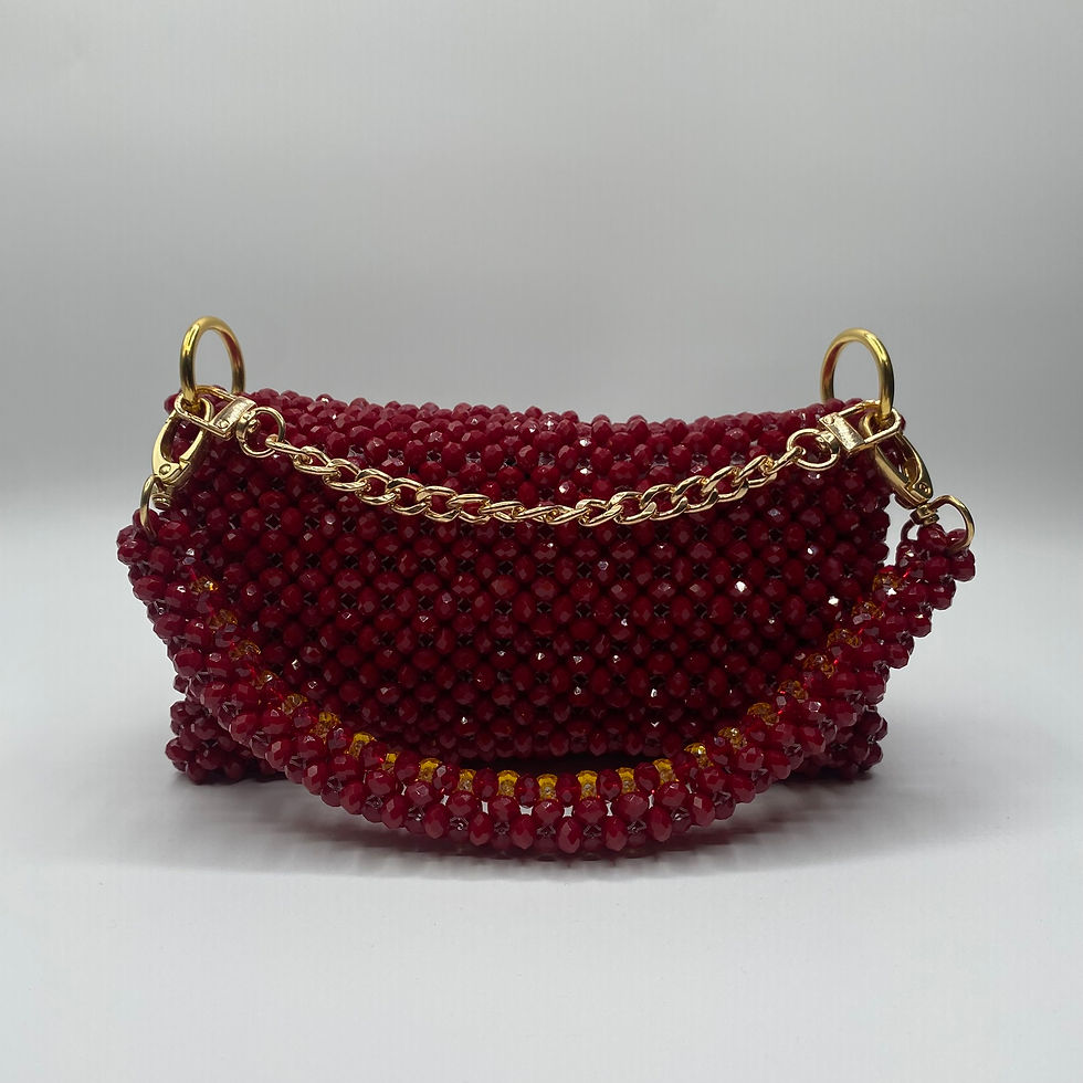 Thumbnail: Autumn Merlot - Crystal Bead Purse
