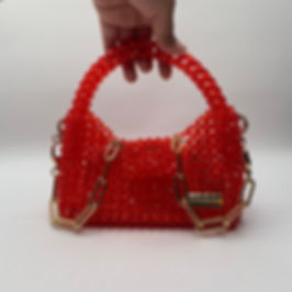 Crimson Dawn - Acrylic Bead Purse