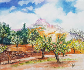 SAINTE VICTOIRE
Paysage aquarelle gouache