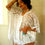 Thumbnail: White 100% cotton lace crochet fringe kaftan