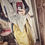 Thumbnail: Railroad striped ruffled linen scarf