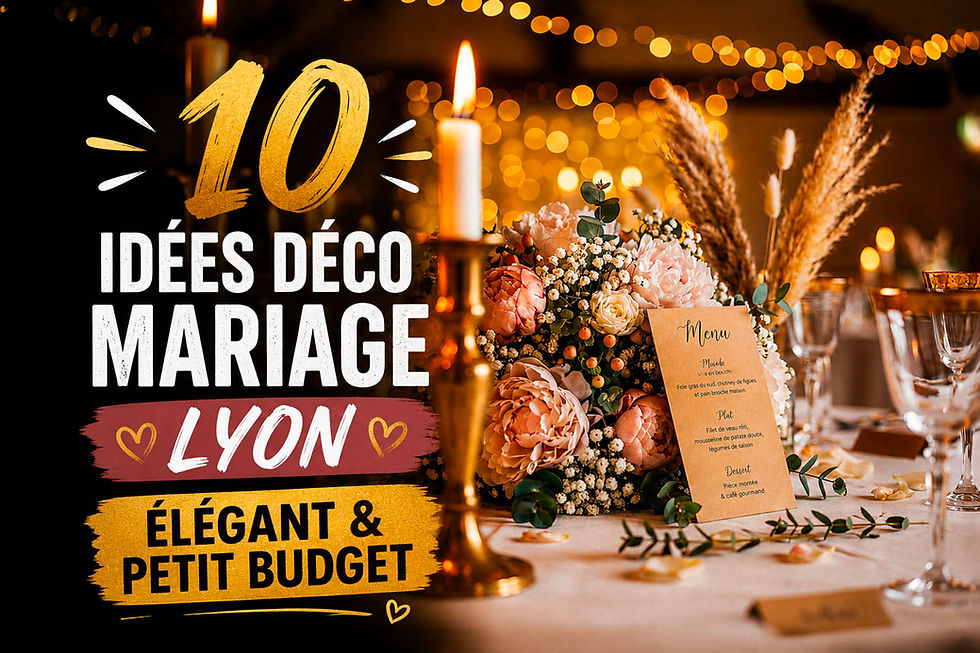 Décoration mariage Lyon petit budget close-up bougies pivoines verres vintage ambiance romantique