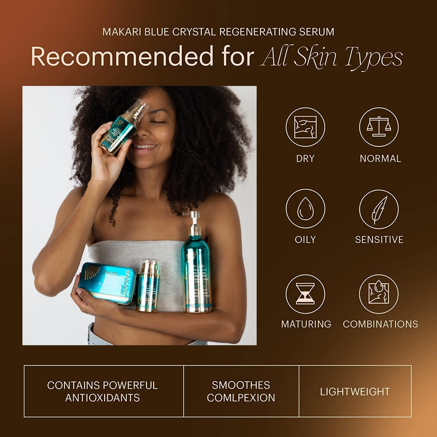 Makari Blue Crystal Regenerating Serum 1.7oz - Lightening, Brightening