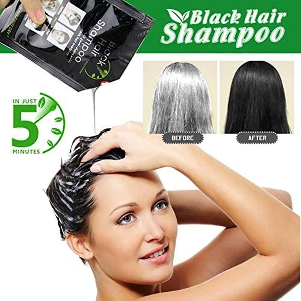 Miniatura: MQFORU Instant Black Hair Colour Shampoo, 2-in-1 Jet Black Hair Dye Semi 