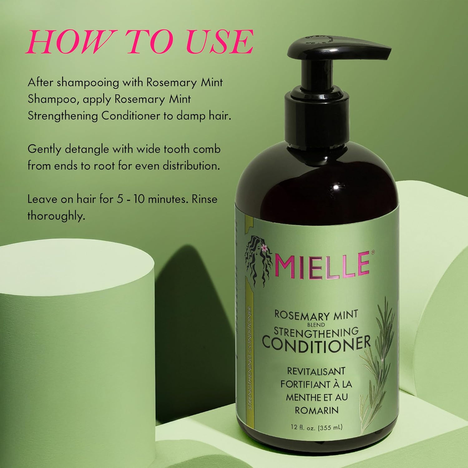 Mielle Rosemary Mint Strengthening Hair Conditioner - Detangling & Hydrating355G