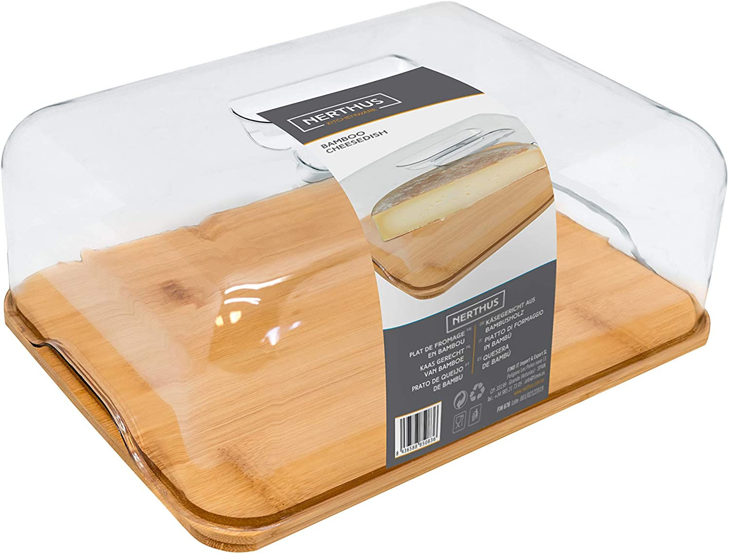 Queijeira Retangular Acrílico/Bamboo (FIH676)