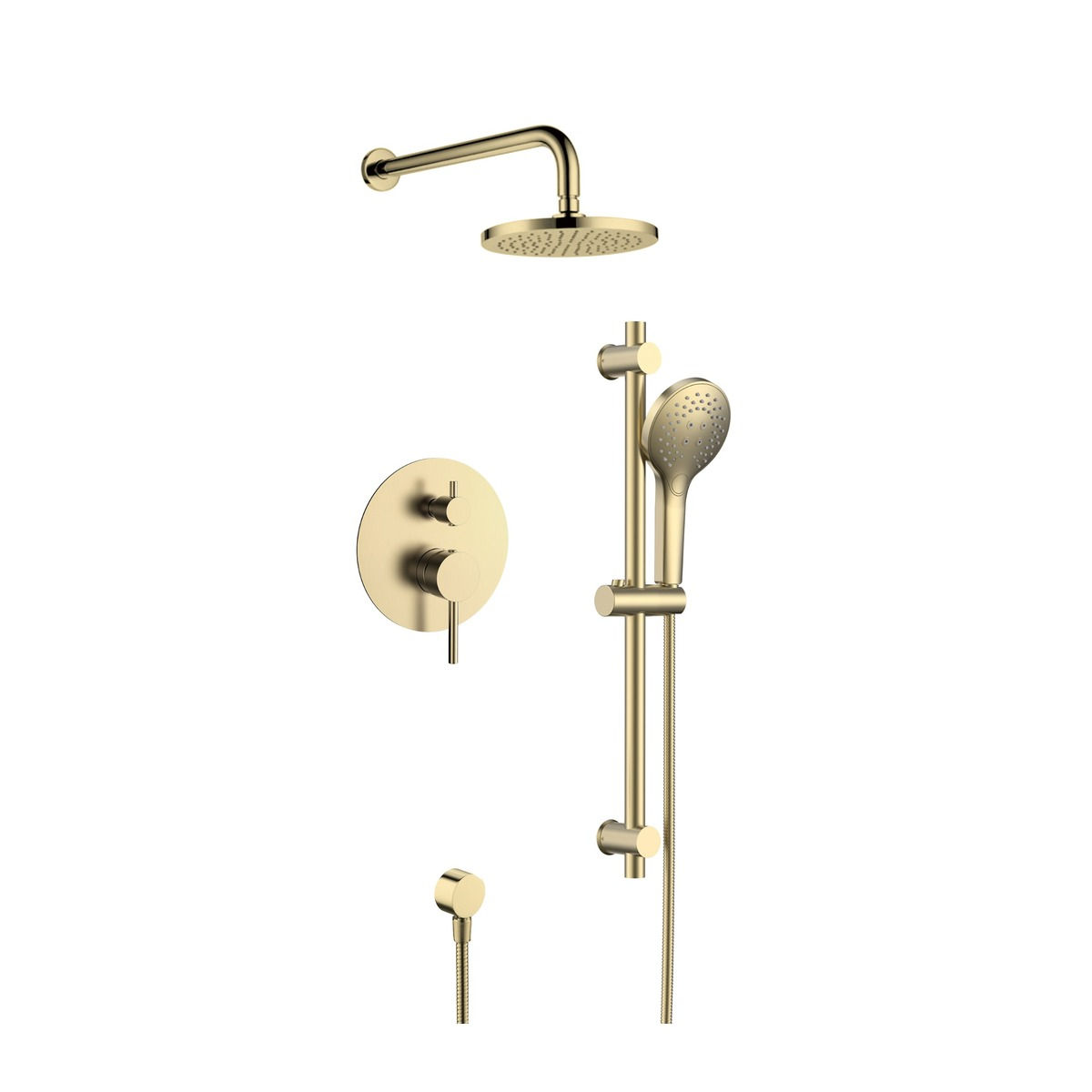 Round Shower fixture 2 way, Brushed Gold-RO2-BG