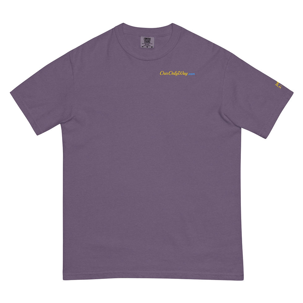 Thumbnail: Purple unisex garment-dyed heavyweight t-shirt