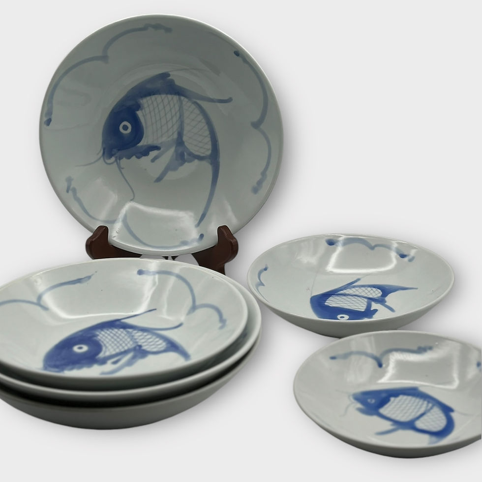 Thumbnail: Set of 6 Chinese Watercolor Koi Plates