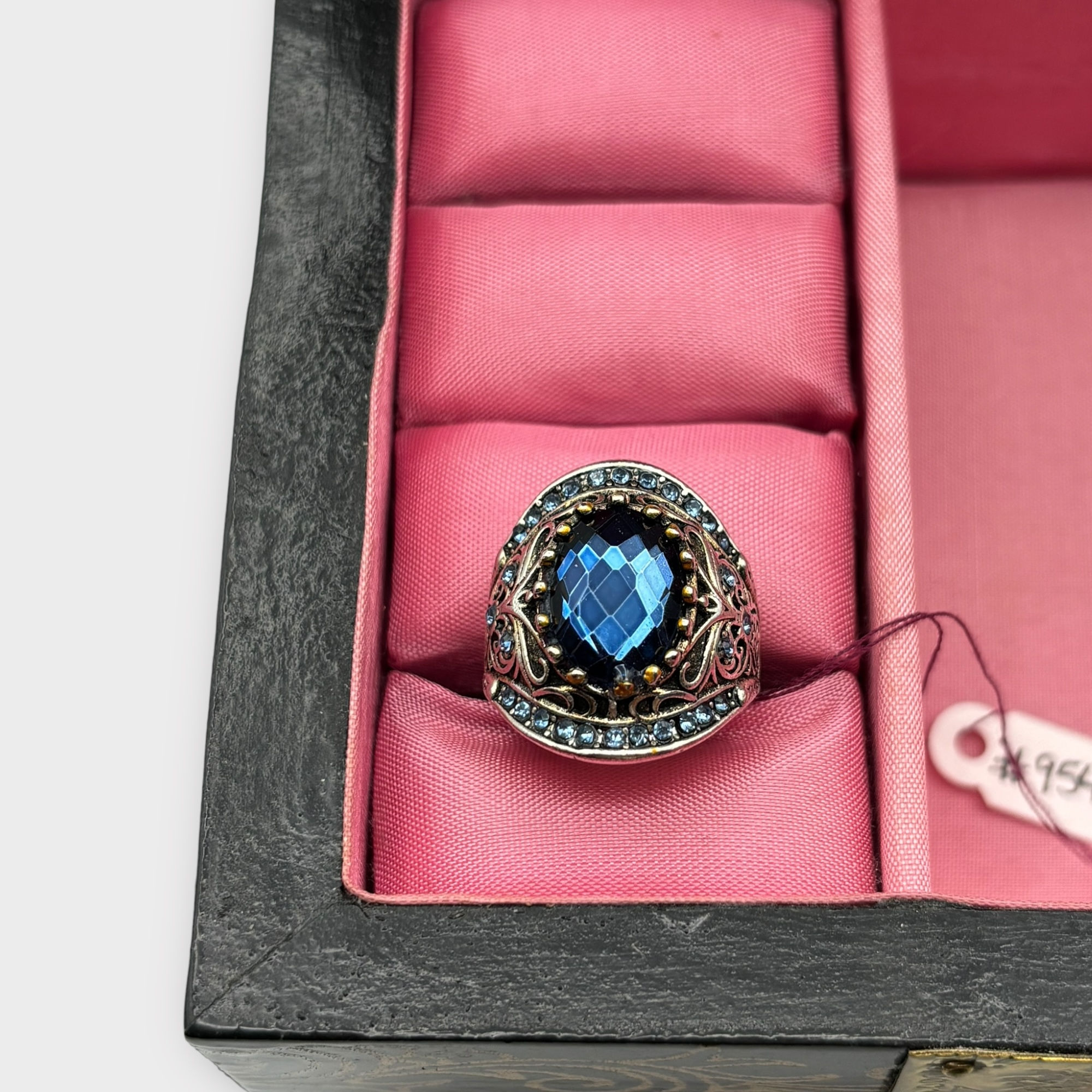 Costume Ring with Blue Crystal