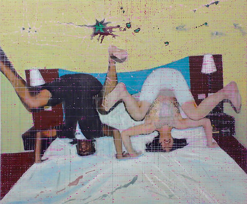 Schwarz-Weiss im Bett 2020 125 x 150 cm 